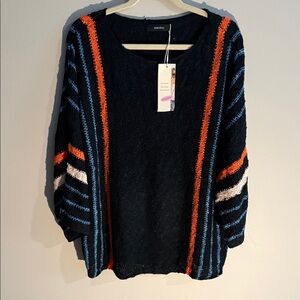 NWT Dokotoo Black Colorful Striped Women's Sweater